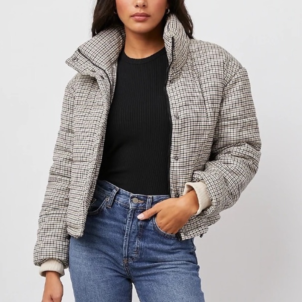 NWOT Rails Ezra Honey Plaid Puffer Jacket